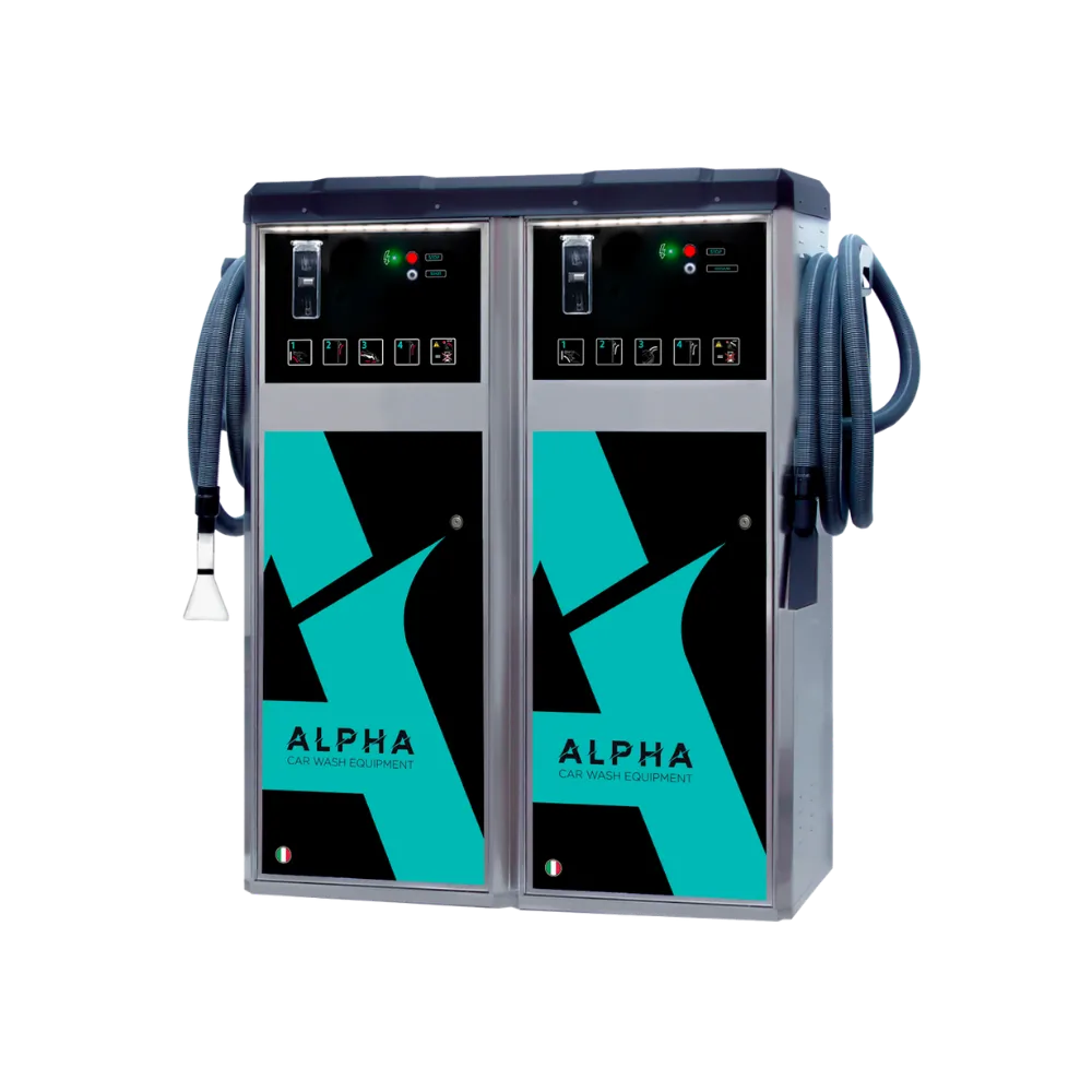Sistema macchine combinate per autolavaggio self-service aspirapolvere e lava-interni